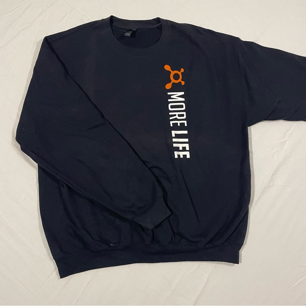 Orangetheory Black Crewneck Sweatshirt with Orange and White Logo